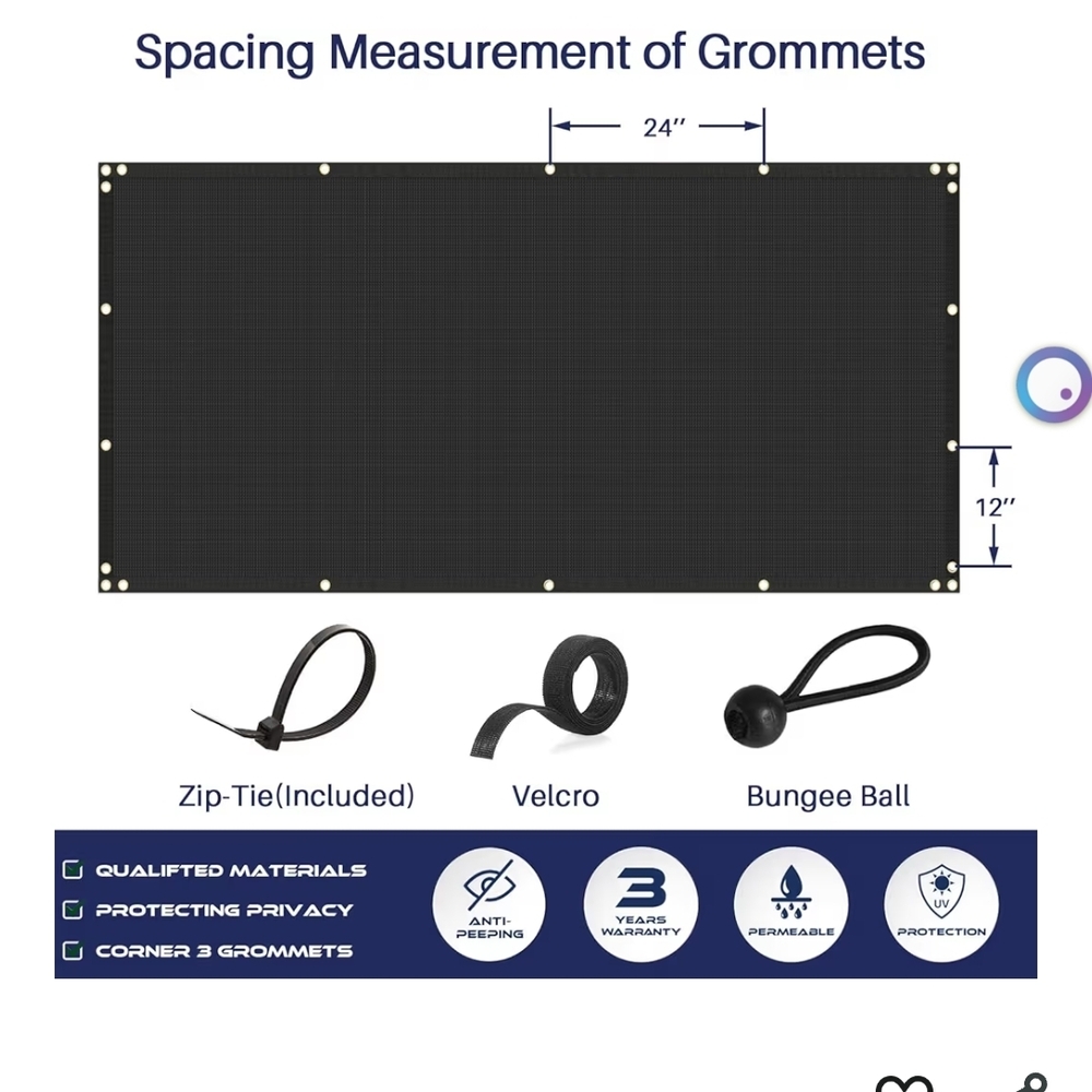 Black Privacy Screen with Accessories